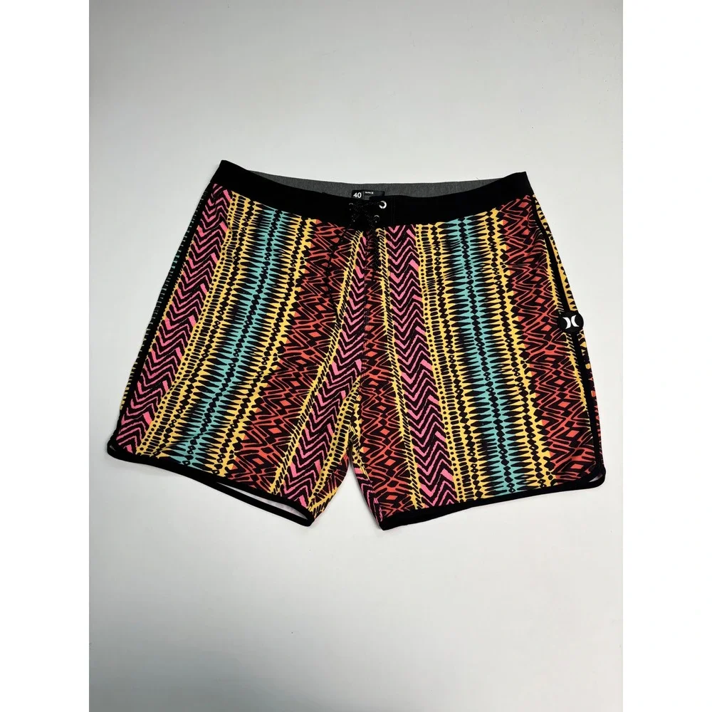 Hurley Phantom Board Shorts Mens 40 Multicolor Geometric Tribal Print Swim Trunk